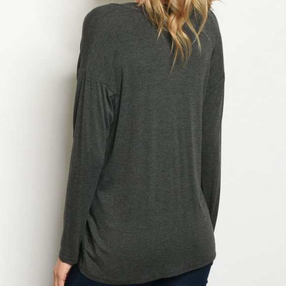 CHARCOAL TUNIC TOP - Picture 3 of 8